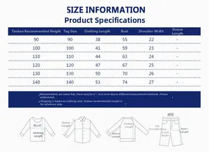 Guide des tailles pour débardeurs garçons incluant les mesures du buste et du corps