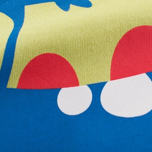 T-shirt in cotone per bambini con stampa geometrica colorata e trama in maglia
