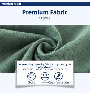 Close-up of soft breathable morandi green cotton ribbed knit fabric for kids clothing