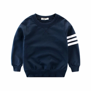 Boys Crewneck Sweatshirt Long Sleeve Cotton Pullover Casual Striped Ribbed Toddler Kids Jumper Spring Autumn Top
