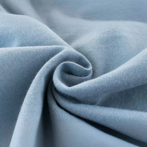 T-shirt bleu en coton pour garçon avec texture en maille douce et détail de tissu sergé