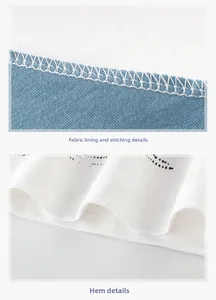 Detailed view of inner fabric stitching and double-needle hem on boys' cotton T-shirt