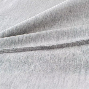 Close-up of premium grey knit fabric and durable overlock stitching on boys' cotton T-shirt