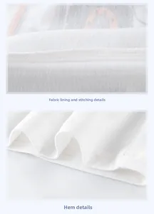 Macro detail of high-quality white cotton knitting fabric and precise stitching on kids' tee