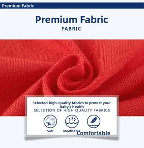 Close-up of soft red cotton knit fabric showing breathable and stretchy texture