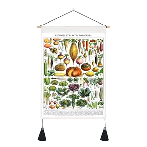 Affiche vintage Légumes et Plantes Potagères avec 82 illustrations botaniques