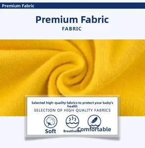 Close-up of bright yellow breathable knitted cotton fabric texture for kids' t-shirts