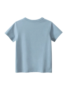 Classic light blue cotton kids' short sleeve t-shirt with a clean crew neck design
