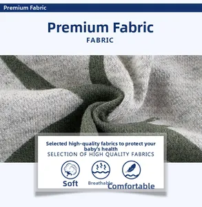 Détail macro du tissu en maille respirant gris et vert pour short d'été pour enfants
