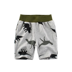 Shorts Enfants Imprimé Dinosaure Coton Taille Élastique Décontracté Été Pantalon Mi-Long Sportif Respirant