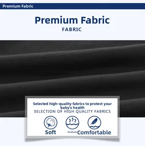 Close-up of soft breathable black knitted cotton fabric for baby clothes