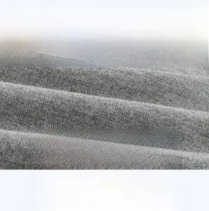 Close-up of soft breathable grey knitted fabric for children's comfortable sports pants
