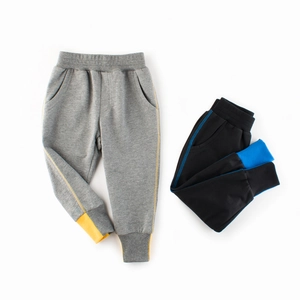 Kids Jogger Pants Pure Cotton Sporty Sweatpants Elastic Waist Ribbed Cuffs Side Stripes Casual Activewear For Boys Girls