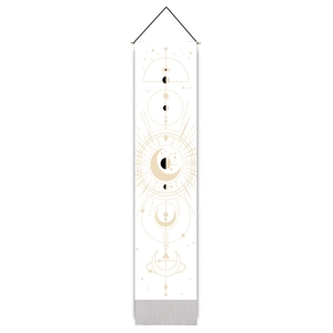 Tapiz de pared bohemio con fases lunares y motivos celestiales para decorar el hogar