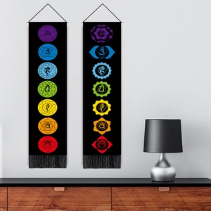 Bohemian 7 chakras wall hanging tapestries with tassels for home wall decoration