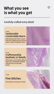 Close-up of purple lace triangle scarf showing detailed floral patterns and fringe trim