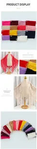 Detail of floral lace shawl featuring hollow-out patterns and soft fringe tassels