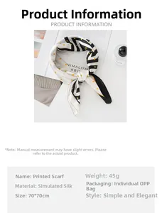 Détail du foulard carré 70cm en similisie l aux pois jaunes et rayures noires