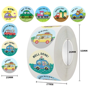 Reward Stickers For Kids Teachers Classroom Motivational Cartoon Animal Vehicle Patterns Office School Supplies