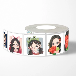 Rouleau d'autocollants de filles mignonnes et motifs d'anime kawaii pour journaling