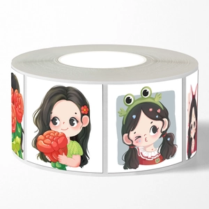 Rouleau de 500 autocollants de filles anime mignons pour coques de téléphone et journaux