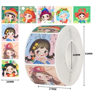 Autocollants Fille Dessin Animé Mignon Rouleau Kawaii Illustration Décorative Étiquettes Pour Scrapbooking Ordinateur Journaling
