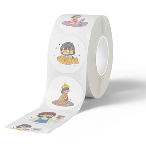500pcs roll of cartoon girl stickers for DIY scrapbooking and stationery decoration