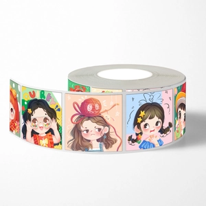 Rouleau de 500 autocollants de filles de dessin animé mignon pour décoration DIY scrapbooking