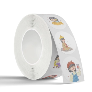 Roll of cartoon girl character stickers for DIY crafts and stationery decoration