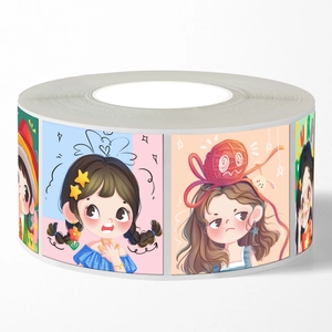 Rouleau de 500 autocollants de filles cartoon mignons pour scrapbooking et décoration DIY