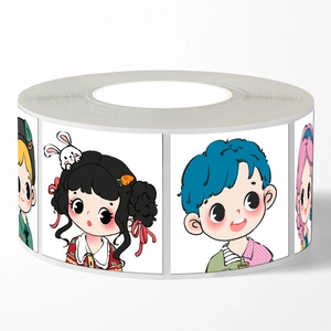 500pcs cute anime couple stickers roll for DIY scrapbooking and phone case decor