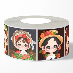 500pcs cute anime girl stickers with floral hats for DIY planners and phone cases