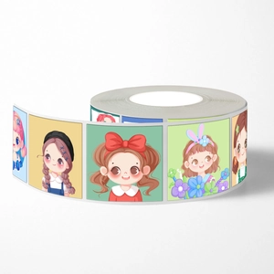 Rolle mit süßen Cartoon-Mädchen Aufklebern für DIY-Handwerk und Tagebuch Dekorationen