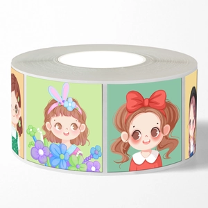500 süße Cartoon-Mädchen-Aufkleber Rolle für Scrapbooking DIY und Planer Dekoration