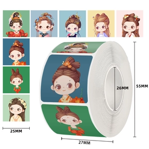 Cartoon Ancient Chinese Girls Roll Stickers Cute Chibi Hanfu Anime Decorative Decals For Scrapbooking Journaling DIY Crafts