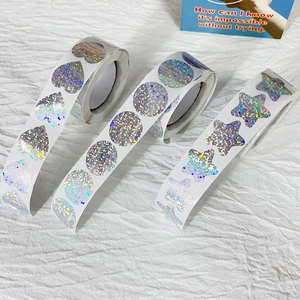 Holographic heart round star laser stickers for wedding and birthday gift sealing