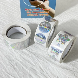 Holographic heart round and star laser stickers for birthday and wedding decorations