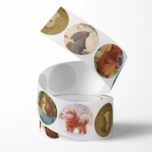 Rouleau d'autocollants animaux mignons pour décoration de cadeaux et récompenses