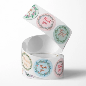 Floral Thank You sealing stickers roll for gift packaging and envelope decoration