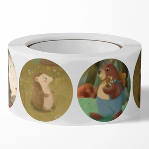 Rouleau d'autocollants animaux mignons avec motifs d'ours et de hérisson pour cadeaux