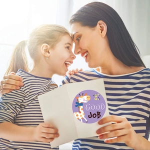 500pcs reward stickers featuring cute cartoon giraffe with Good Job motivational phrase