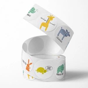 Cute cartoon animal thank you stickers for gift packaging and envelope sealing