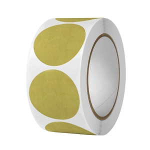500-count roll of matte gold circular blank adhesive labels for professional packaging