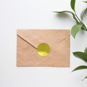Gold Round Blank Stickers Metallic Foil Self Adhesive Sealing Labels For Gift Wrapping Business Envelope Scrapbooking