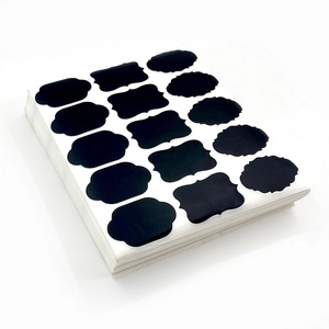Waterproof PVC blackboard label stickers with decorative frames for spice jars and bottles