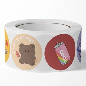 Cute cartoon bear and soda can stickers roll for DIY crafts and gift sealing