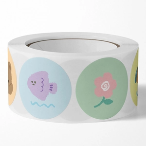 Cute bear and flower cartoon stickers roll for DIY crafts and gift sealing decoration