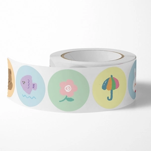 500pcs roll of cute cartoon bear and animal round decorative stickers for DIY packaging