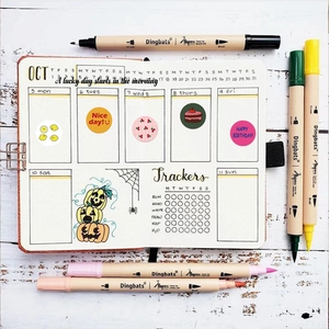 Cute Korean style cartoon stickers for journal and phone case decoration flat lay