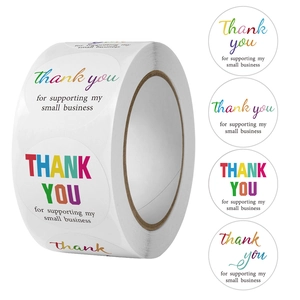 Rotolo di Adesivi Rotondi Thank You For Supporting My Small Business Etichette per Imballaggio Scatola Regalo Sigillo Busta
